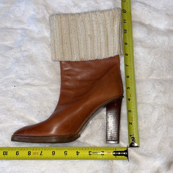 MICHAEL KORS LEATHER KNIT SWEATER MID CALF BOOTS - Picture 15 of 15